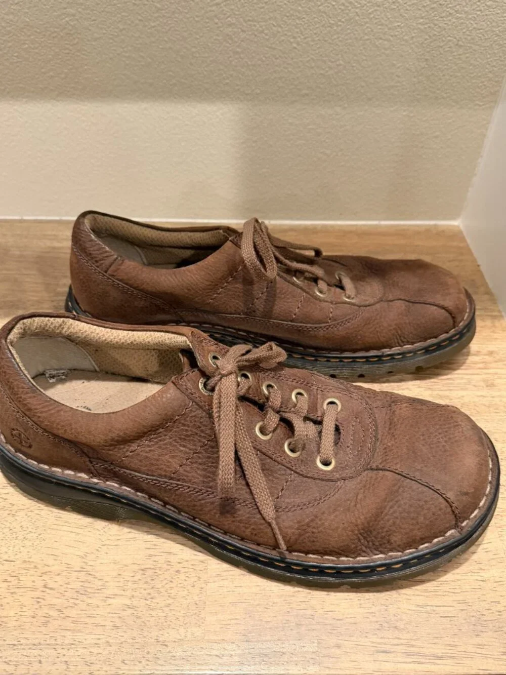 Dr. Martens John Brown Leather Oxford Shoes Mens Size 12 Low Top Walkers